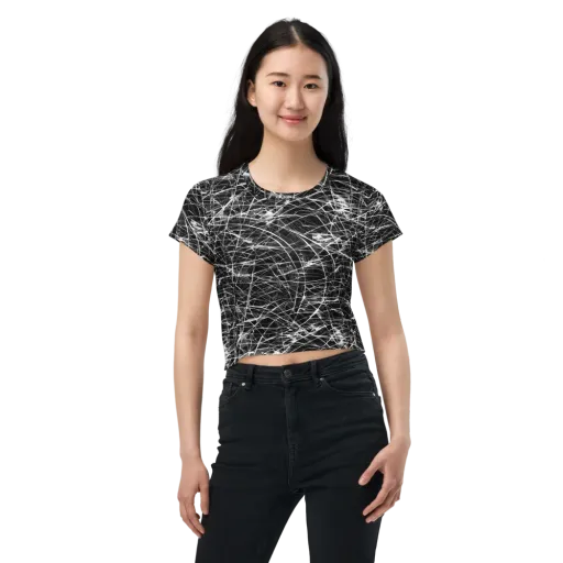 Whitewire Maze on a Crop Tee