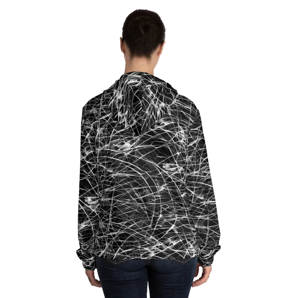 Whitewire Maze on Women's Full-Zip Hoodie — Back On Person