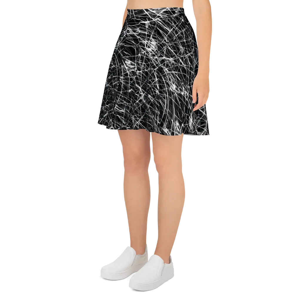 Whitewire Maze on Skater Skirt — Left