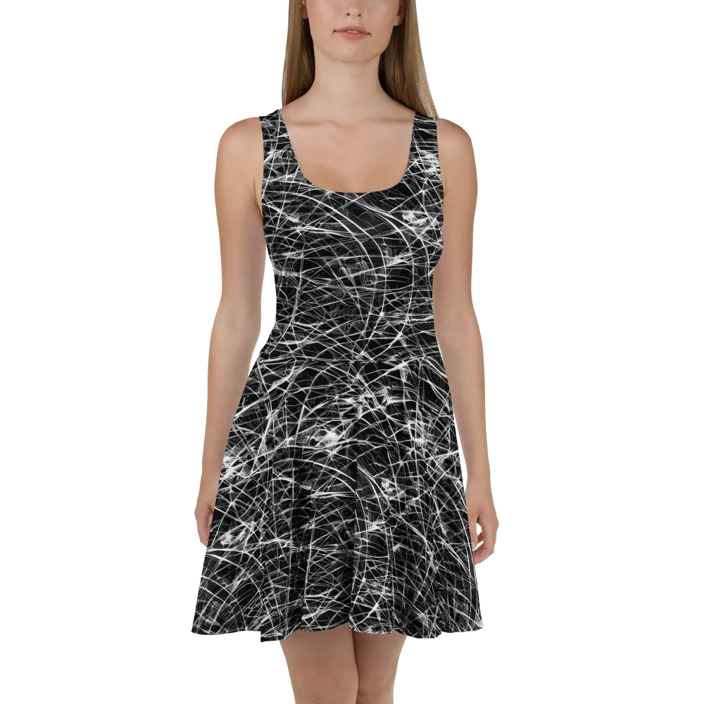 Whitewire Maze on Skater Dress — Front