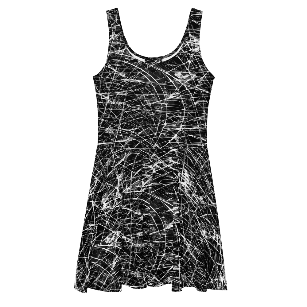 Whitewire Maze on Skater Dress — Front