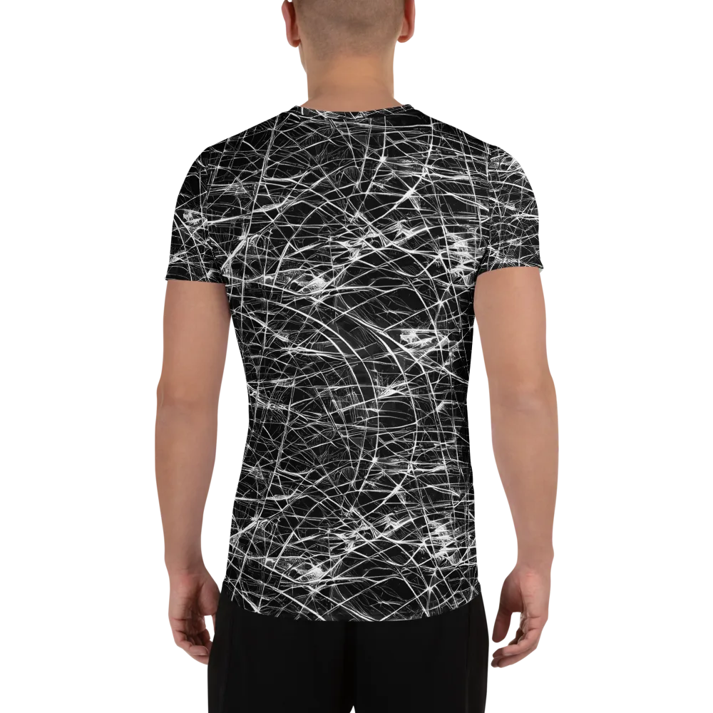 Whitewire Maze on Men's Athletic T-Shirt — Back