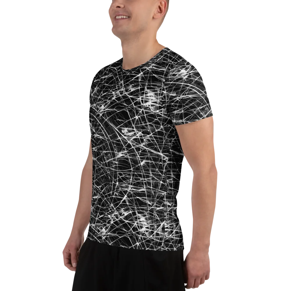 Whitewire Maze on Men's Athletic T-Shirt — Left