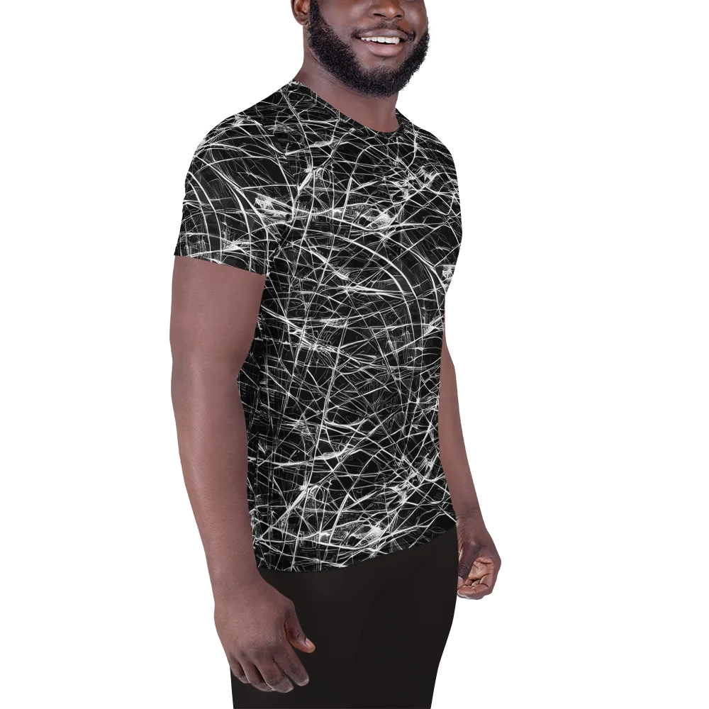 Whitewire Maze on Men's Athletic T-Shirt — Right
