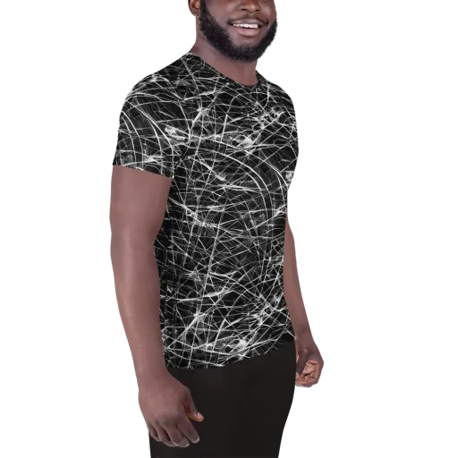 Whitewire Maze on a Men's Athletic T-Shirt