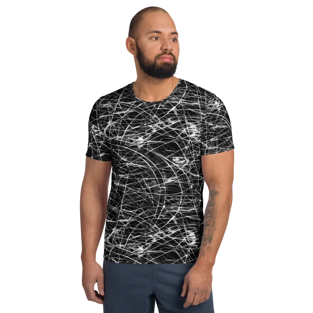 Whitewire Maze on Men's Athletic T-Shirt — Front