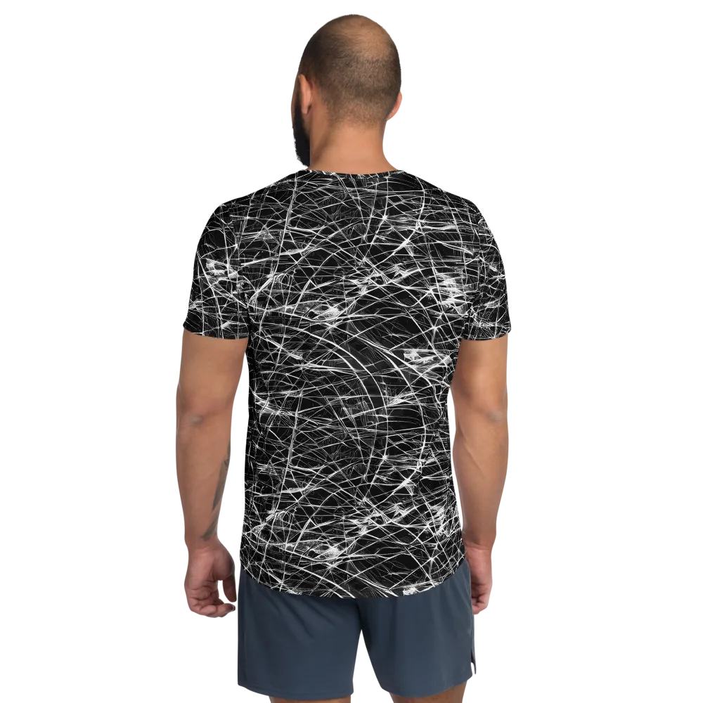 Whitewire Maze on Men's Athletic T-Shirt — Back