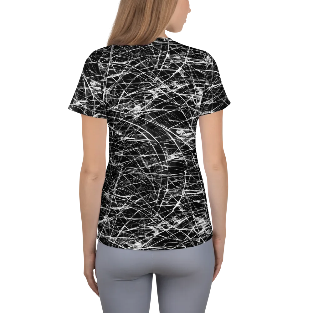 Whitewire Maze on Women's Athletic T-Shirt — Back