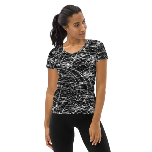Whitewire Maze on a Women's Athletic T-Shirt
