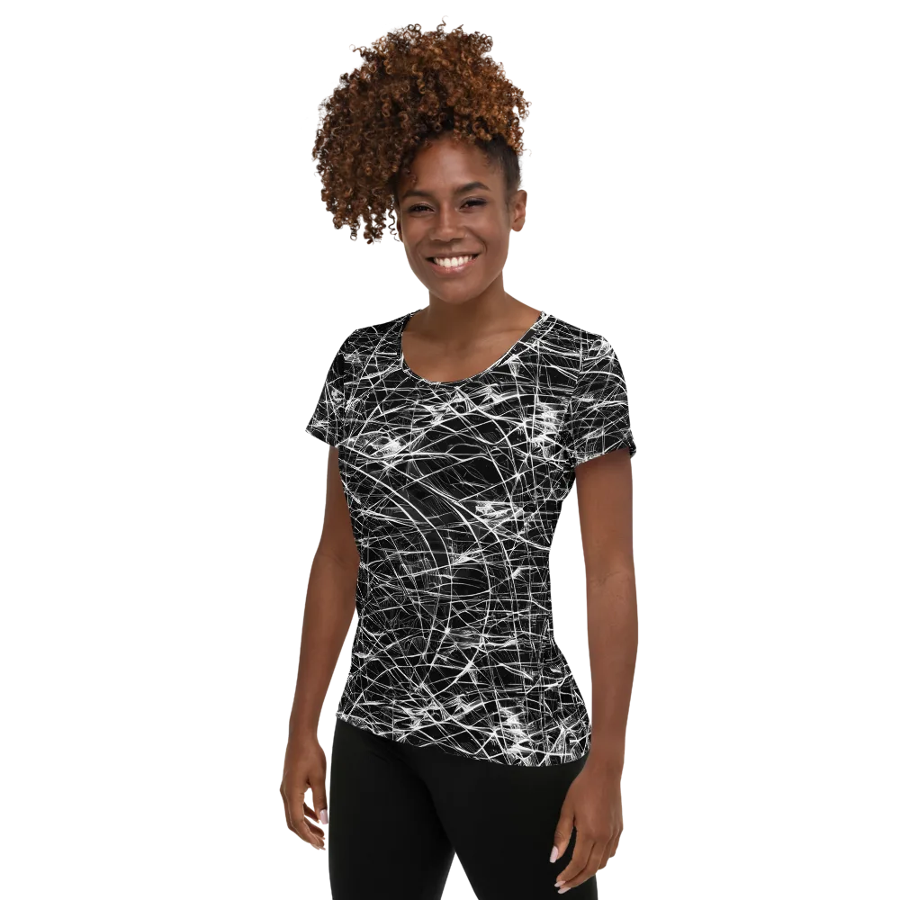 Whitewire Maze on Women's Athletic T-Shirt — Left