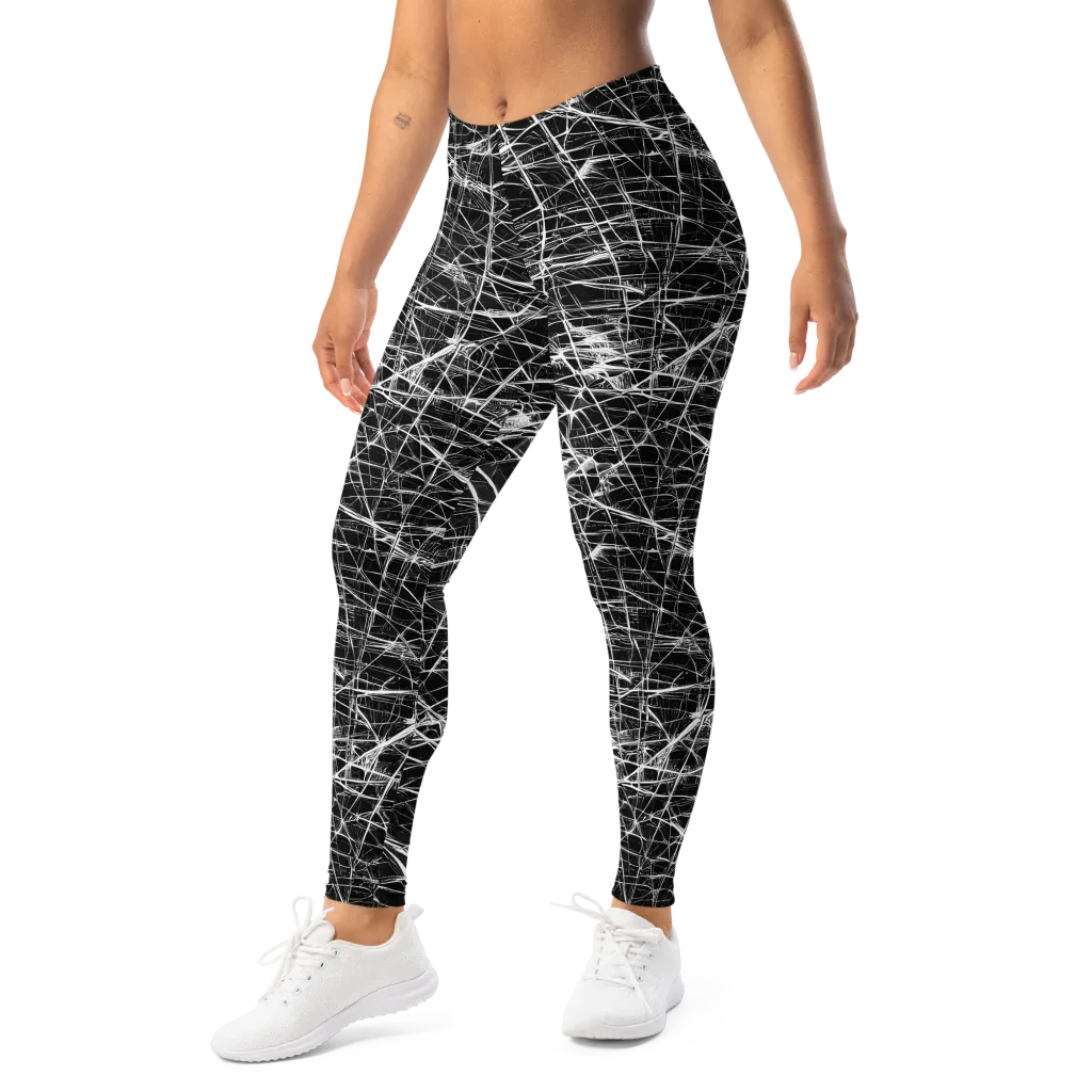 Whitewire Maze on Leggings — Left Front