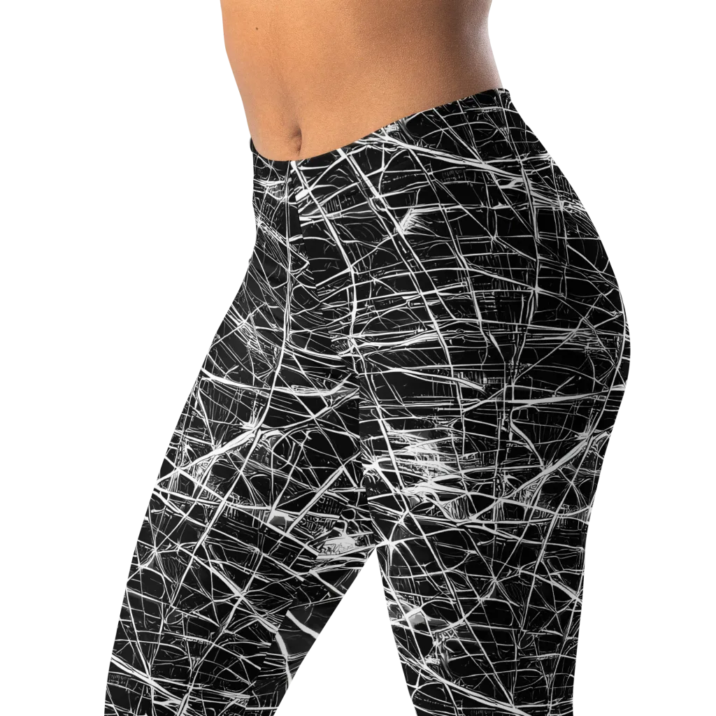 Whitewire Maze on Leggings — Left Front