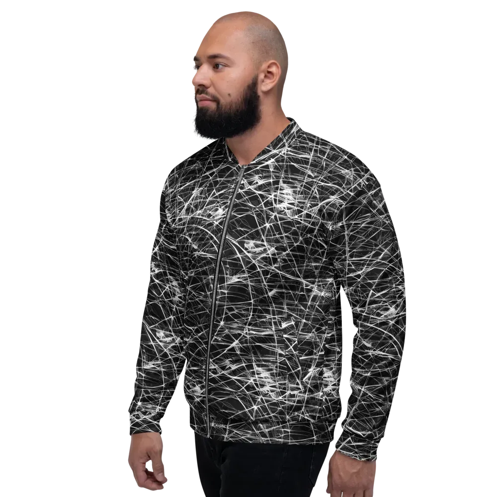 Whitewire Maze on Bomber Jacket — Left