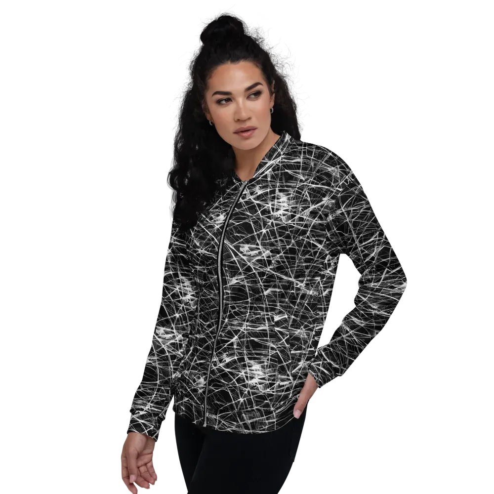 Whitewire Maze on Bomber Jacket — Left