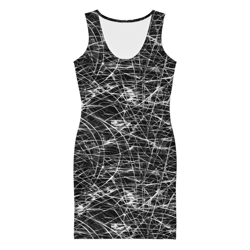 Whitewire Maze on Bodycon Dress — Front