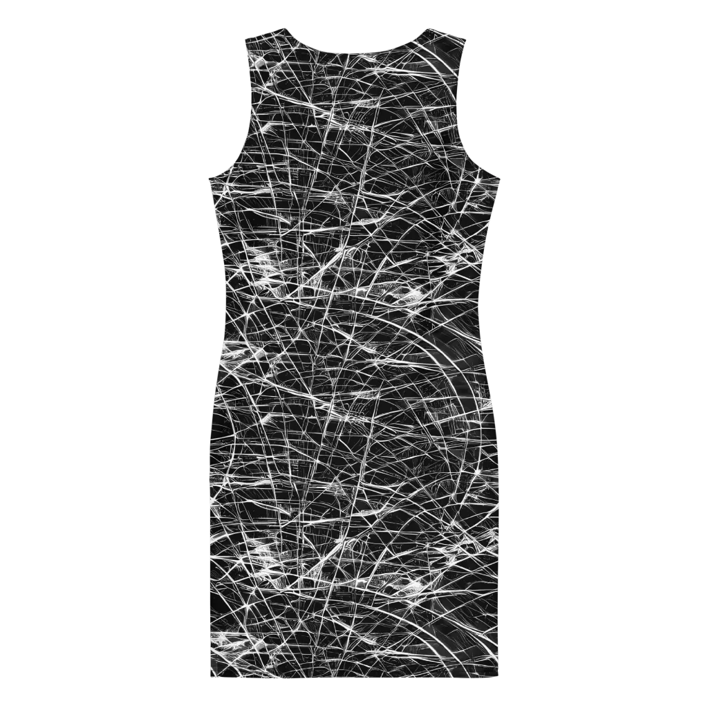 Whitewire Maze on Bodycon Dress — Back