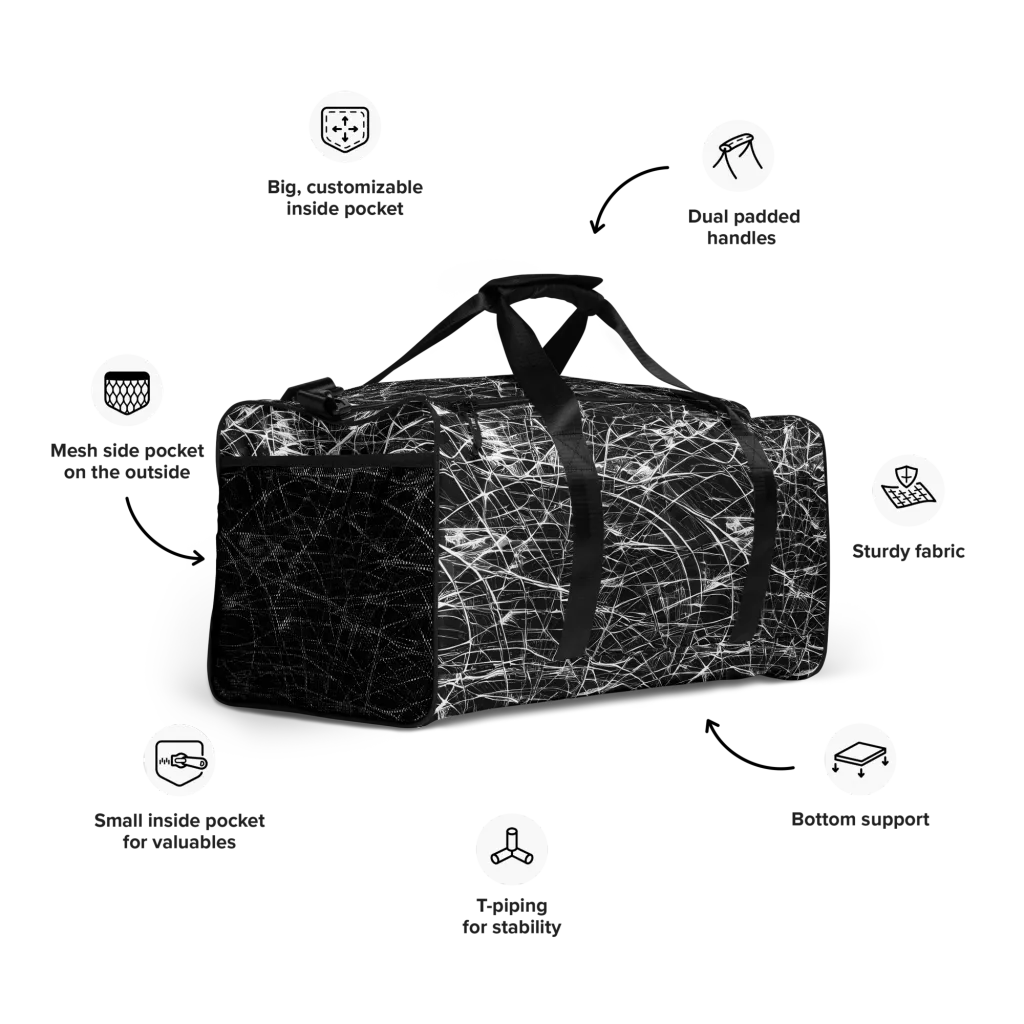 Whitewire Maze on Duffle Bag — Right Front