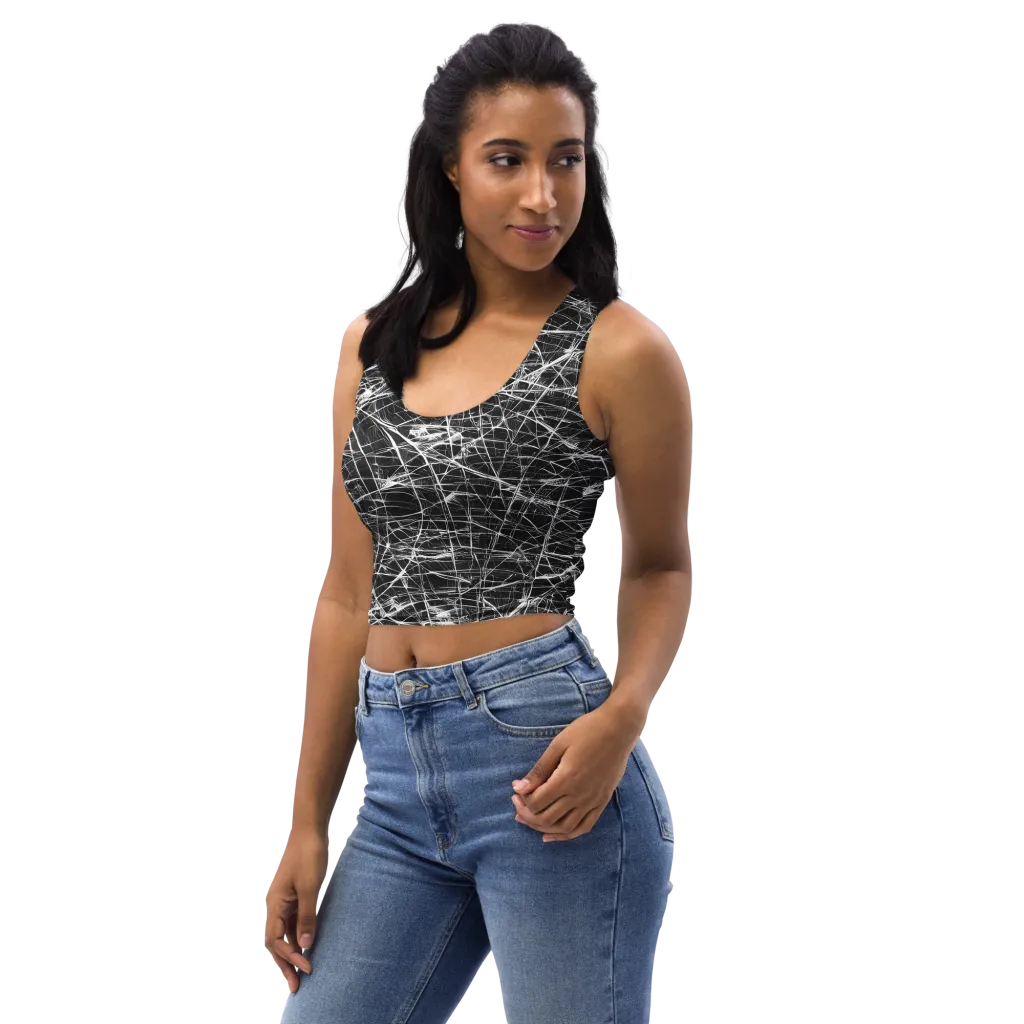 Whitewire Maze on Crop Top — Left Front