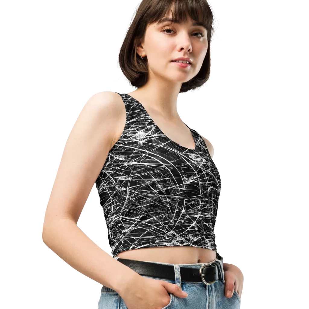 Whitewire Maze on Crop Top — Right Front