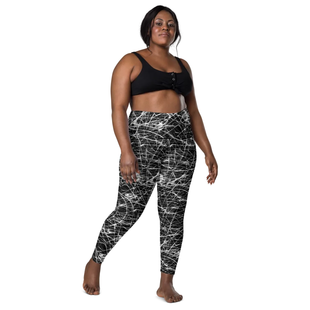 Whitewire Maze on Leggings with Pockets — Front