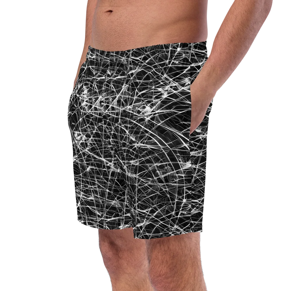 Whitewire Maze on Swim Trunks — Left Front