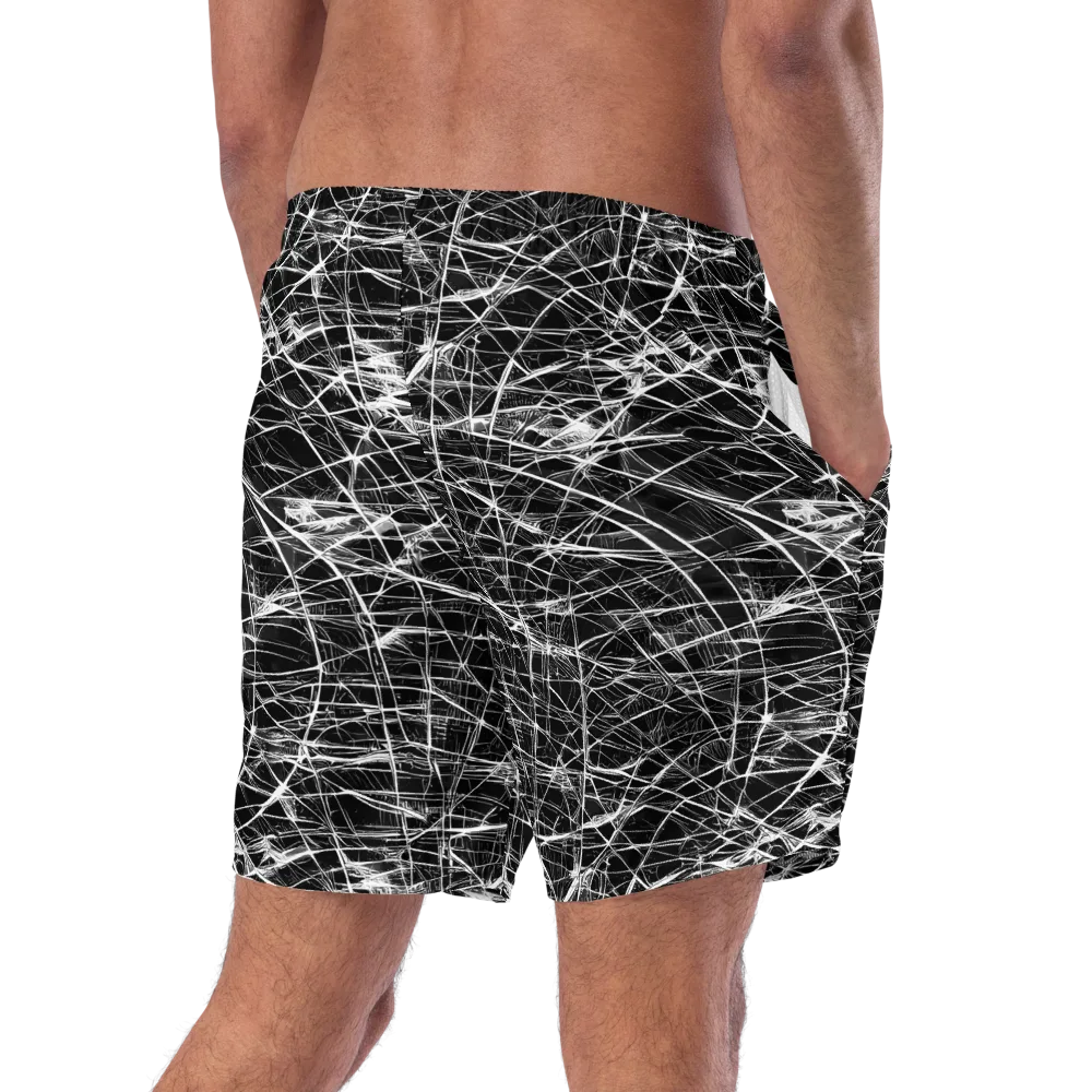 Whitewire Maze on Swim Trunks — Right Back
