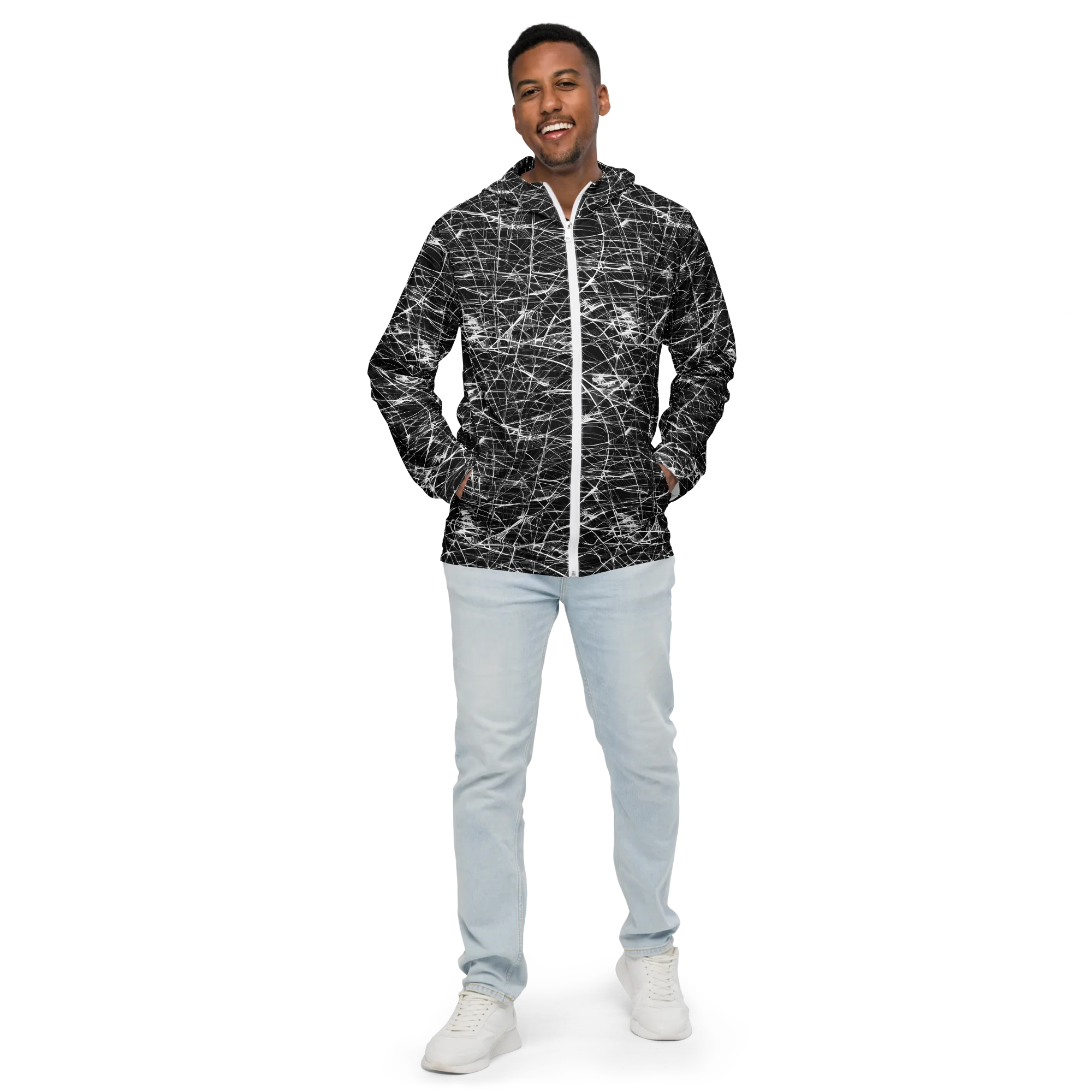 Whitewire Maze on Men's Windbreaker — Front