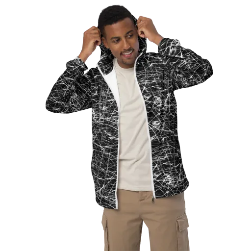 Whitewire Maze on a Men's Windbreaker