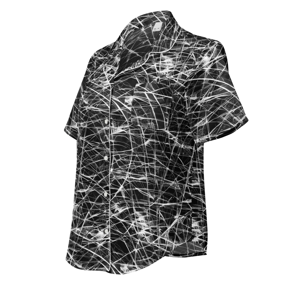 Whitewire Maze on Women's Short Sleeve Pajama Top — Left Front