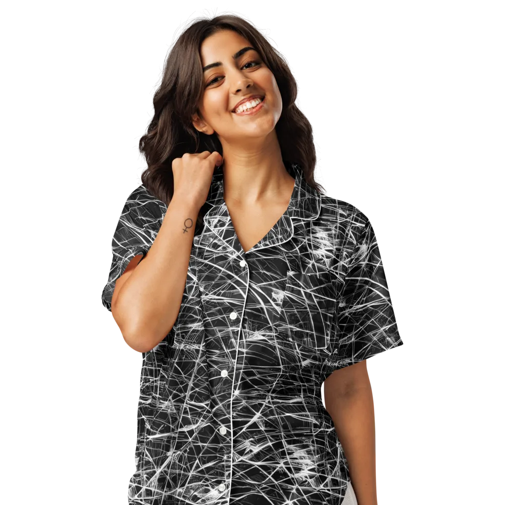 Whitewire Maze on Women's Short Sleeve Pajama Top — Front