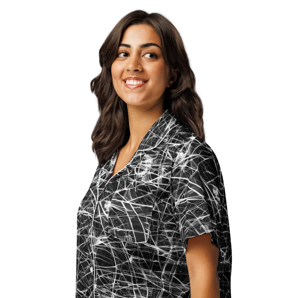 Whitewire Maze on Women's Short Sleeve Pajama Top — Left Front