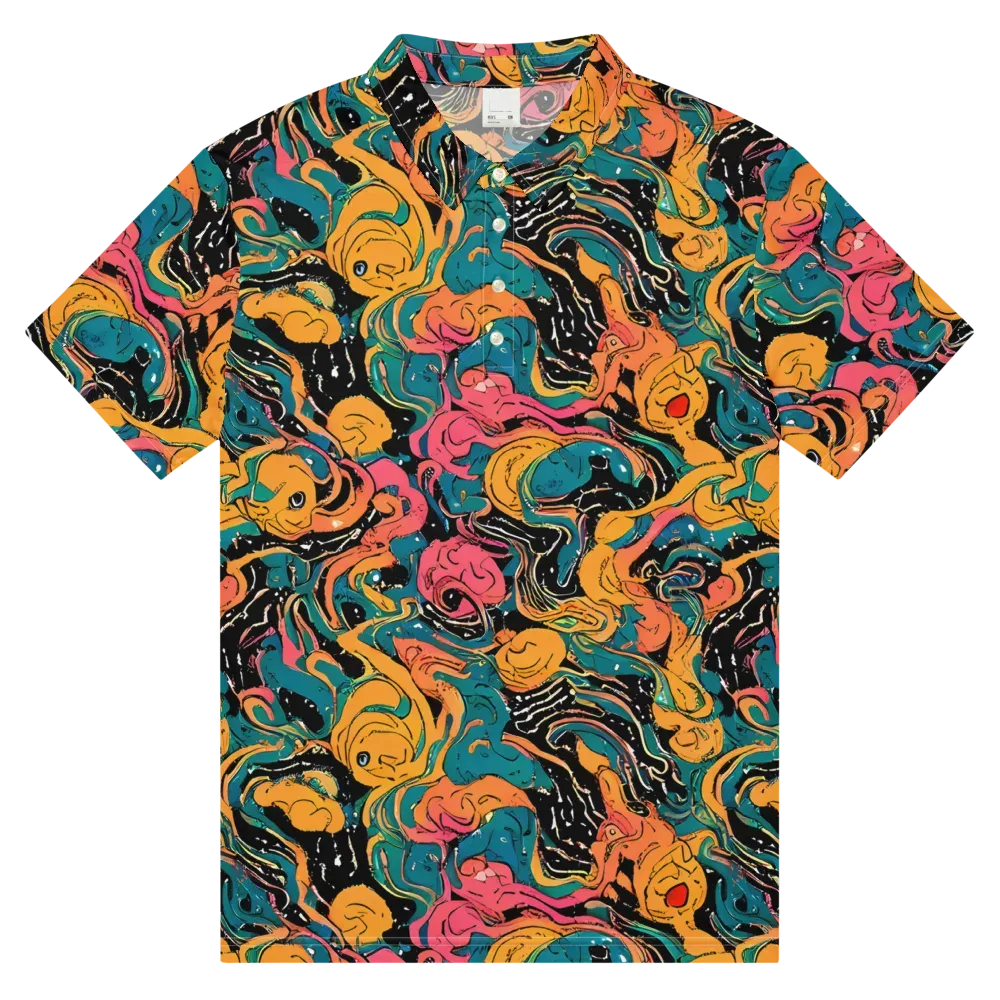 Ink Ocean on Men's Slim Fit Polo Shirt — Front