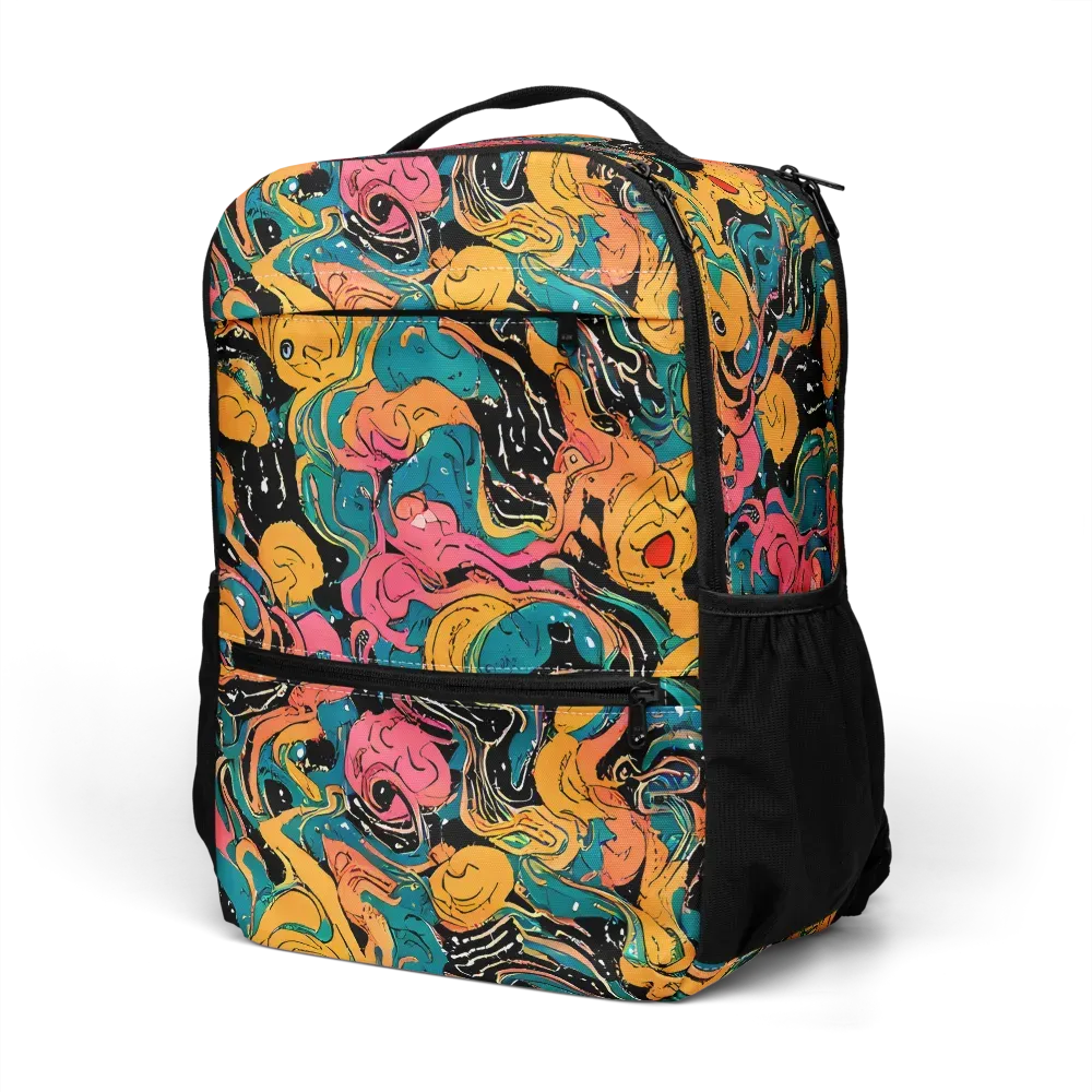 Ink Ocean on Utility Backpack — Left Front