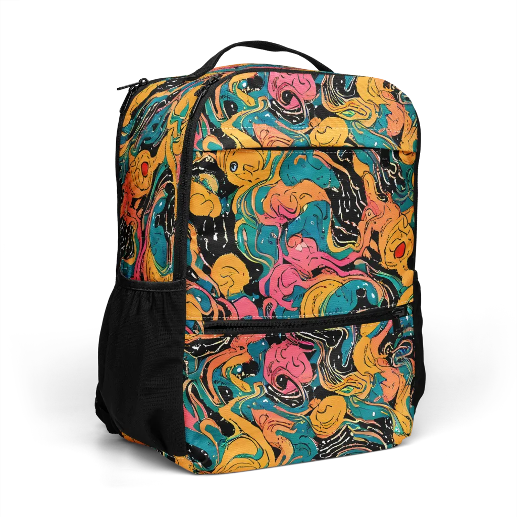 Ink Ocean on Utility Backpack — Right Front