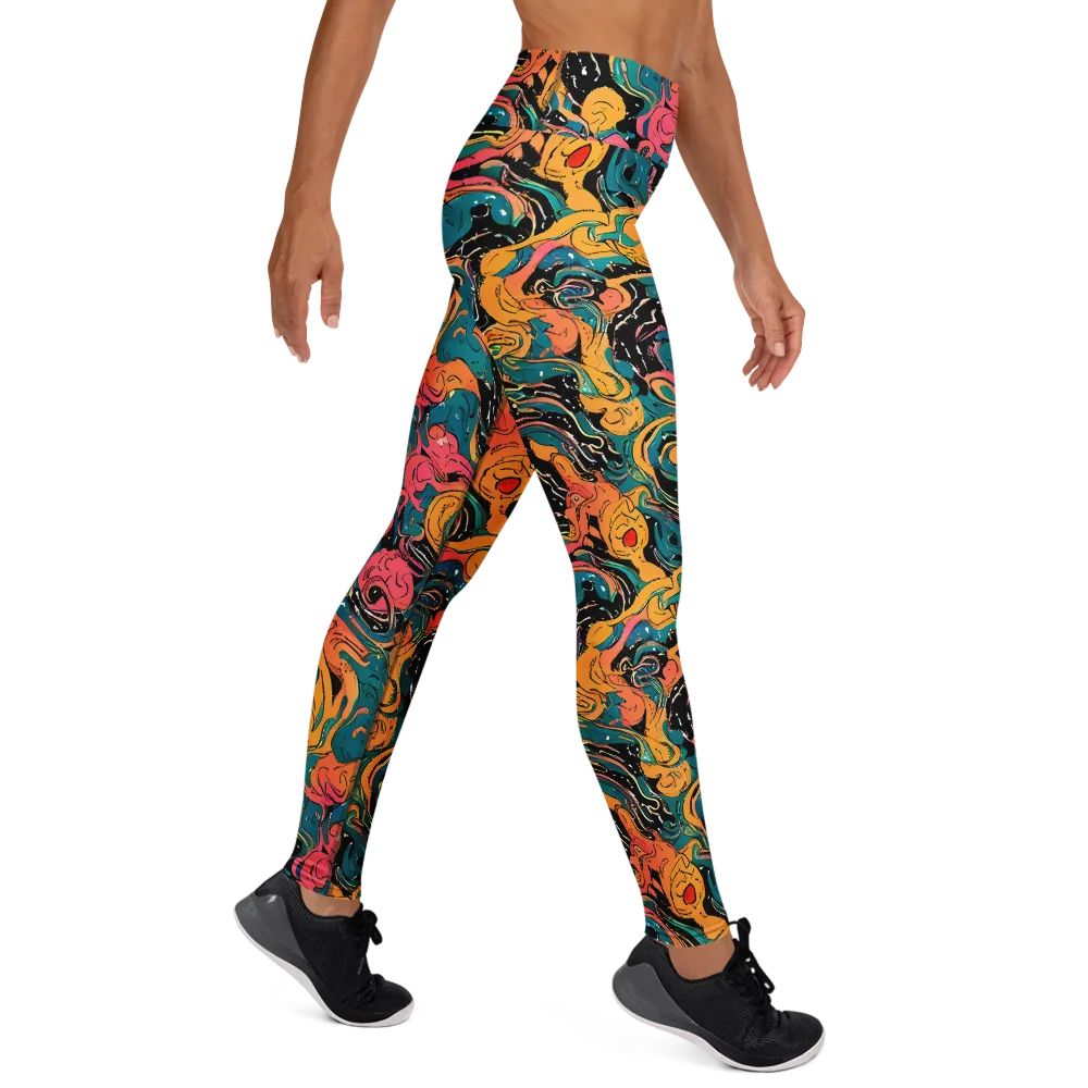 Ink Ocean on Yoga Leggings — Right