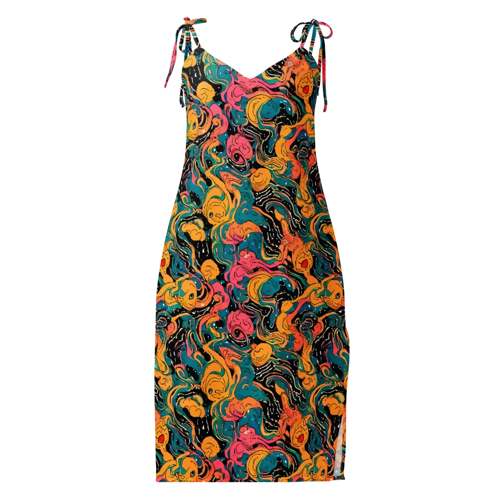 Ink Ocean on Slip Dress — Front