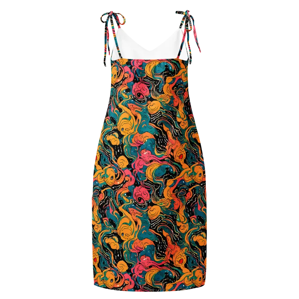Ink Ocean on Slip Dress — Back