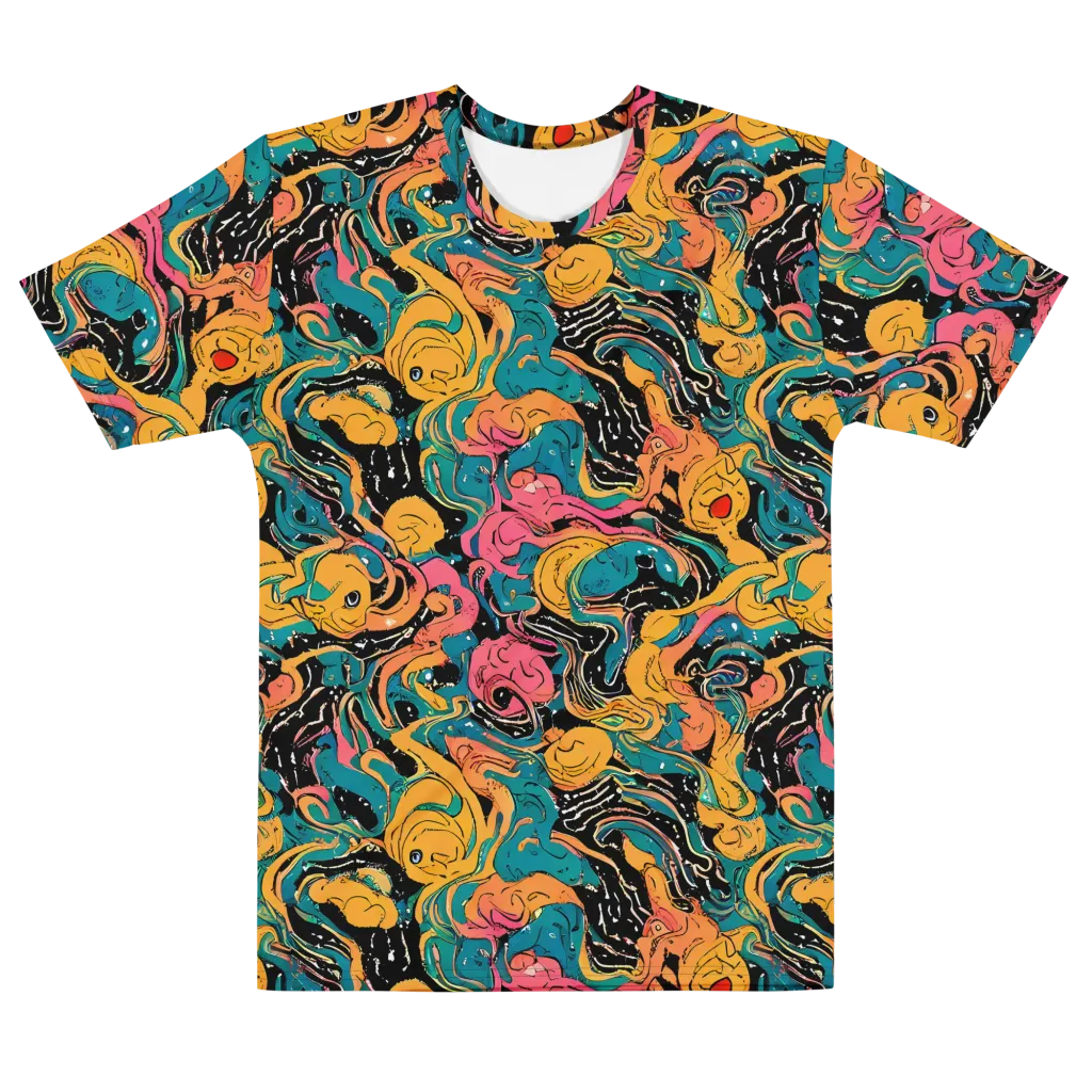 Ink Ocean on Men's Cotton Crew Neck T-Shirt — Front
