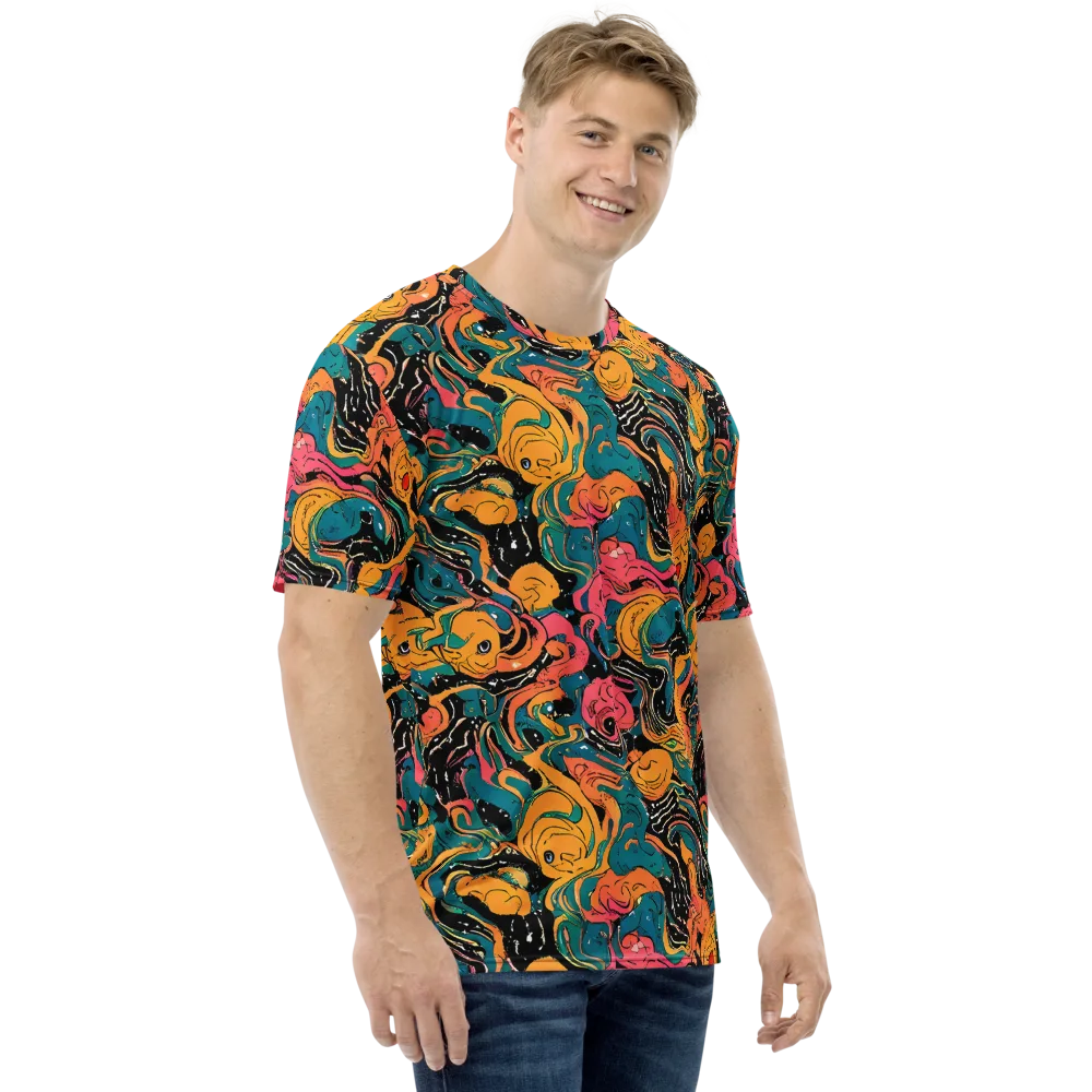Ink Ocean on Men's Crew Neck T-Shirt — Right
