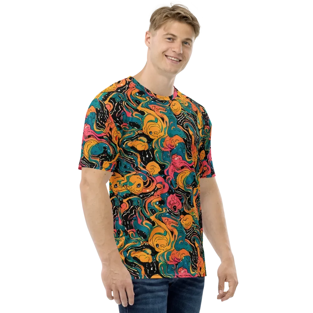 Ink Ocean on Men's Crew Neck T-Shirt — Right