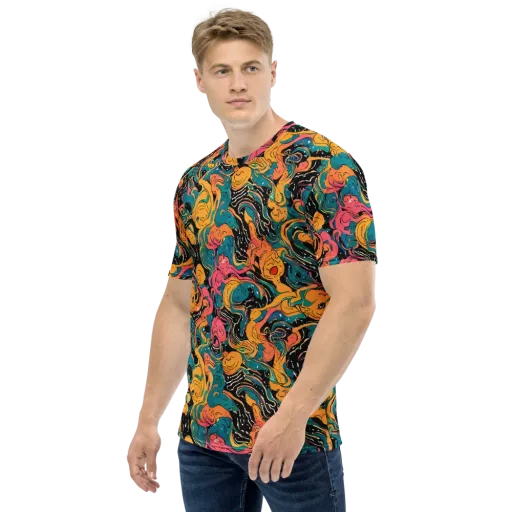 Ink Ocean on a Men's Crew Neck T-Shirt