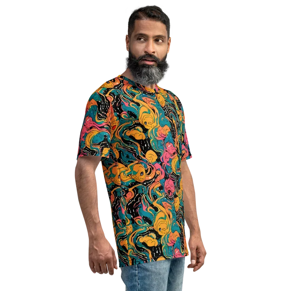 Ink Ocean on Men's Crew Neck T-Shirt — Right