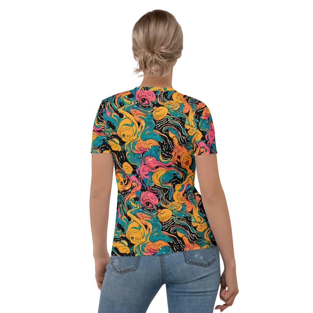 Ink Ocean on Women's Crew Neck T-Shirt — Back