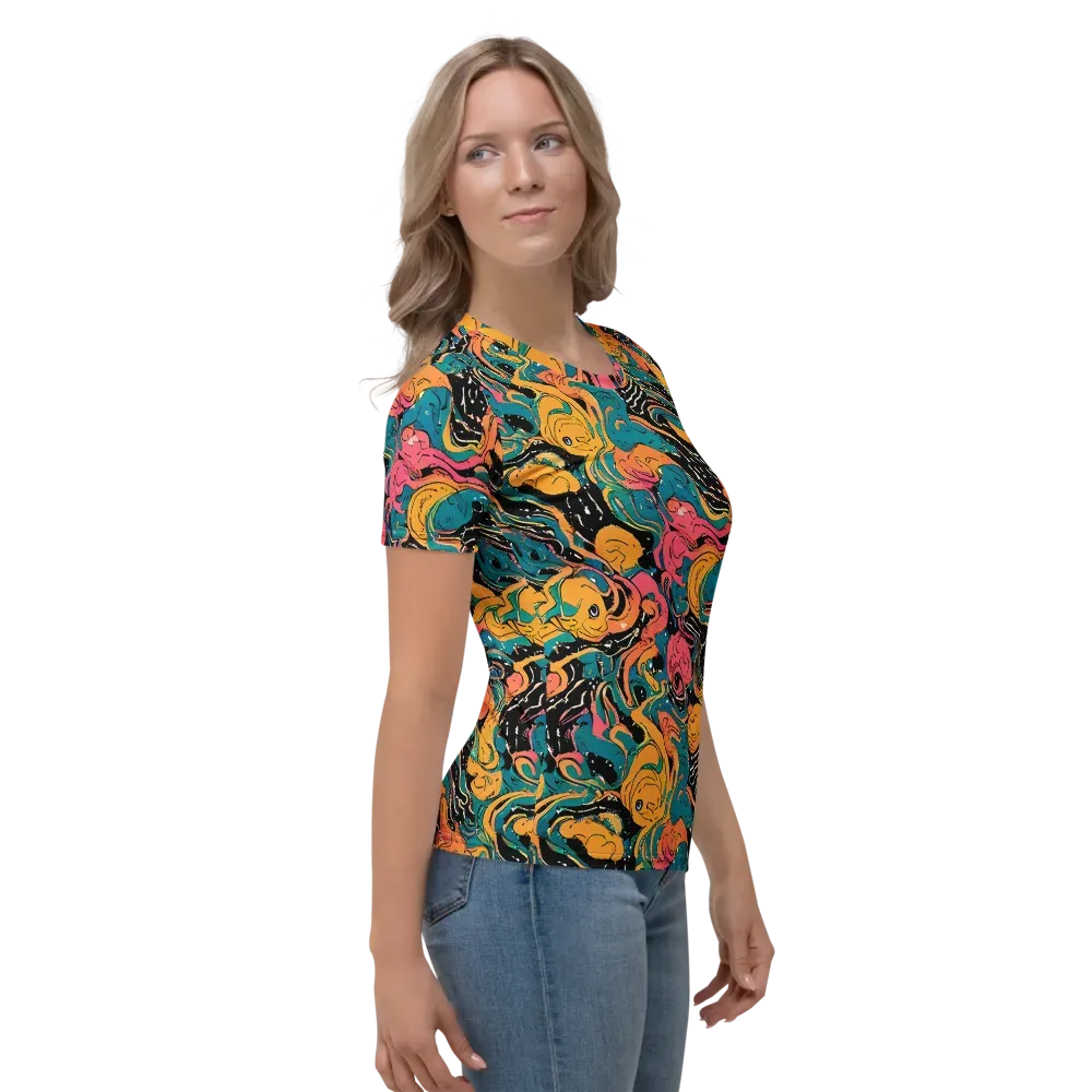 Ink Ocean on Women's Crew Neck T-Shirt — Right