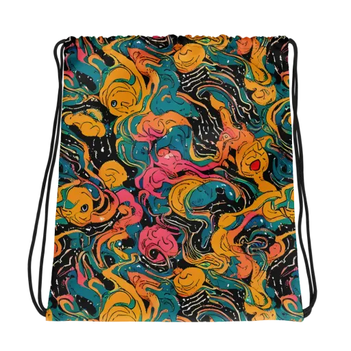 Ink Ocean on a Drawstring Bag