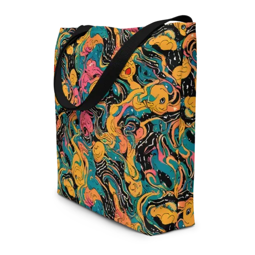 Ink Ocean on a Large Tote Bag W/ Pocket