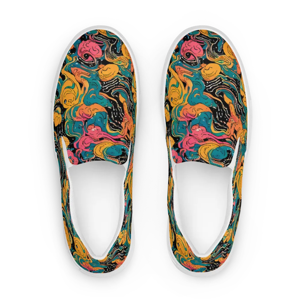 Ink Ocean on Women's Slip-On Canvas Shoes — Front