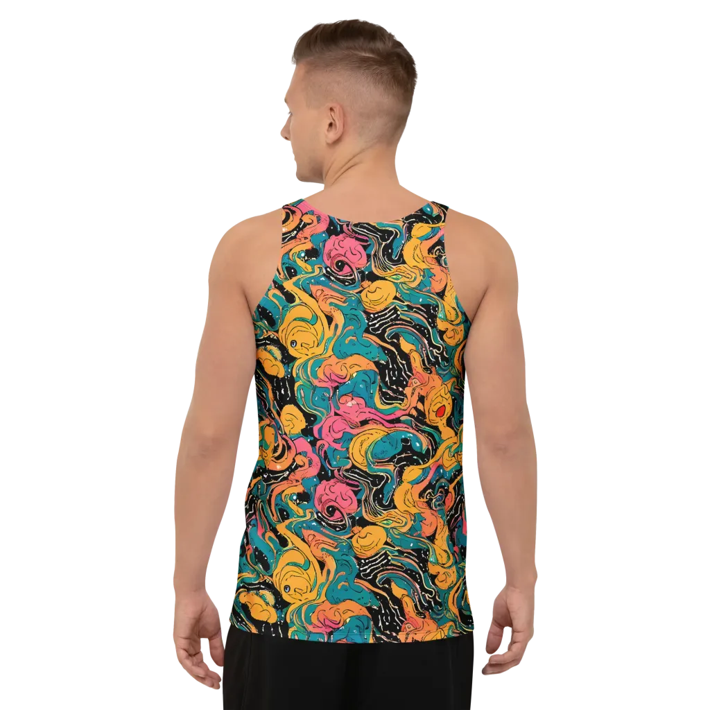 Ink Ocean on Men's Tank Top — Back
