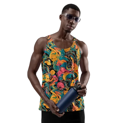 Ink Ocean on a Men's Tank Top