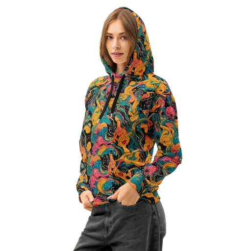 Ink Ocean on a Cotton Hoodie